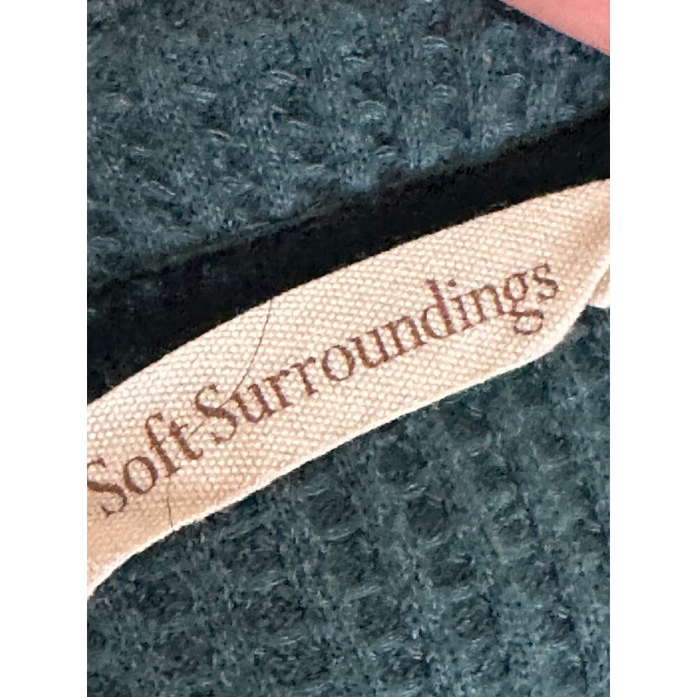Soft Surroundings Womens Thermal Boho Top Size M Teal Embellished Hippie - Picture 6 of 11